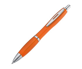 Plastic ball pen with metal clip