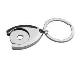 Metal keyring with shopping chip