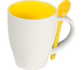 Ceramic cup with a spoon